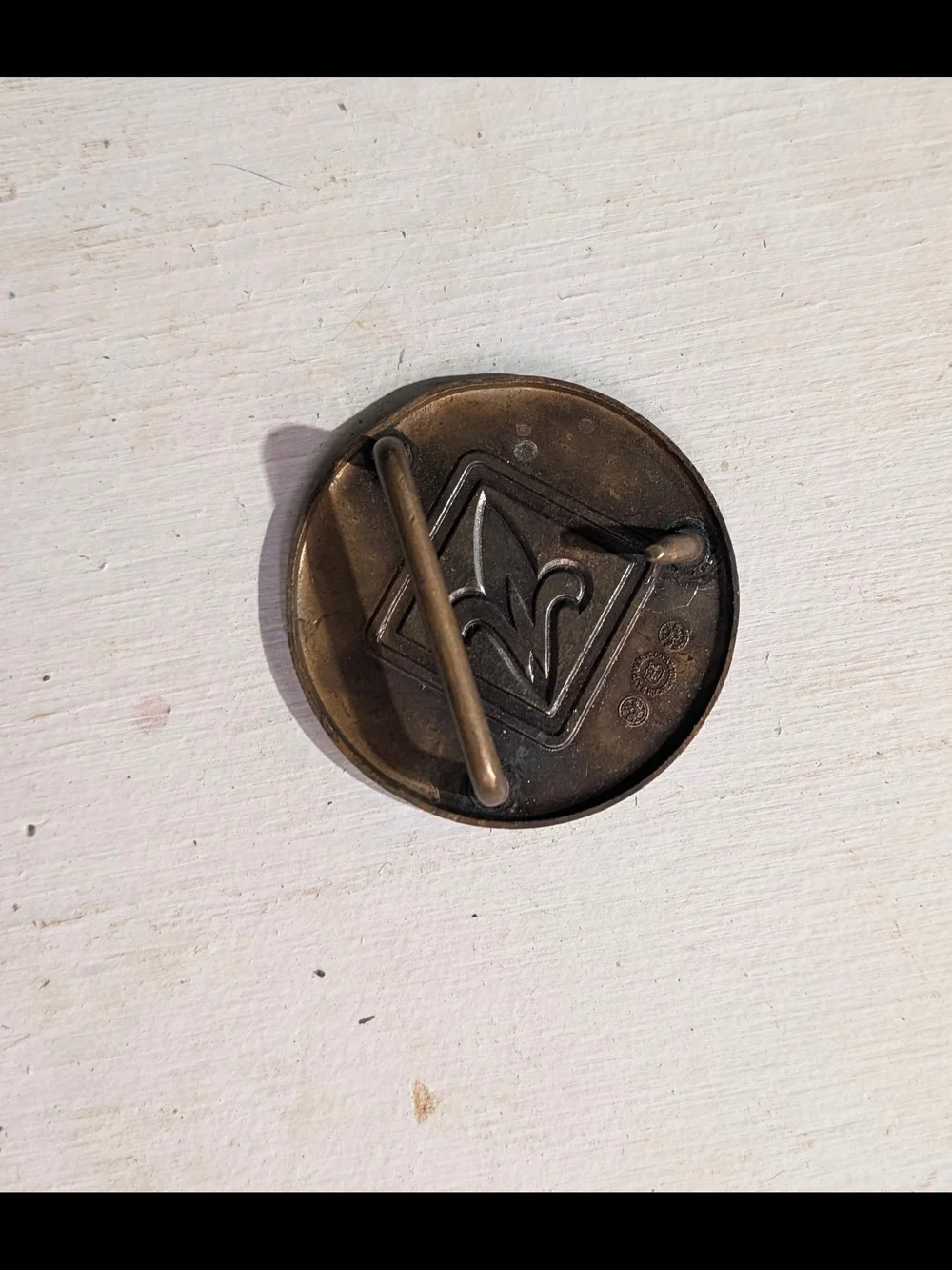 Vintage Webelos Brass Belt Buckle And Tie/Scarf Clasp